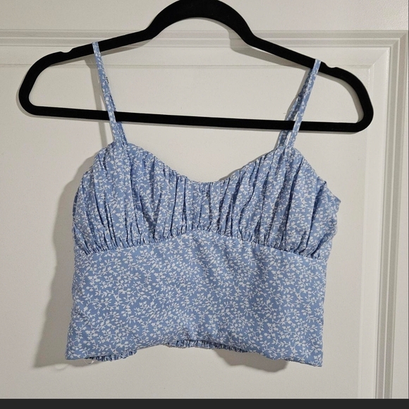 Princess Polly Tops - Princess Polly Blue Floral Camisole